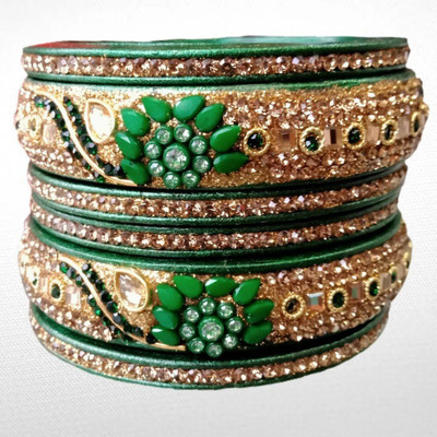 RADHIKAA FASHIONS Lac Crystal Bangle Set(Pack of 6)