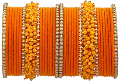 Rijoli Metal Pearl Bangle Set(Pack of 34)
