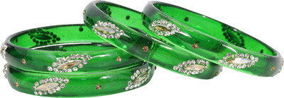 NMII Glass Zircon Bangle Set(Pack of 4)