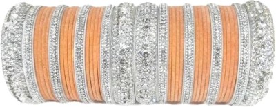 Mayra Creation Metal, Plastic Zircon Silver Bangle Set(Pack of 36)