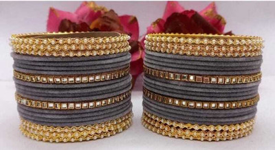 Ha Meem Metal, Alloy Pearl Bangle Set(Pack of 10)