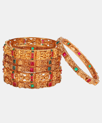 JANAVI Alloy Beads Gold-plated Bangle Set(Pack of 6)