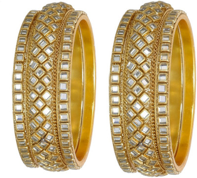 RAFAZA Alloy Brass Bangle Set(Pack of 6)