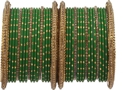Rijoli Metal Zircon Bangle Set(Pack of 34)