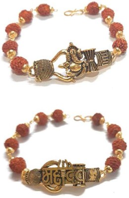 Saisha Gems Rudraksha Gold-plated Bracelet(Pack of 2)