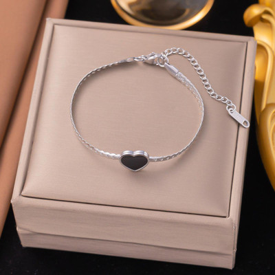 MYKI Stainless Steel Silver Coated Charm Bracelet