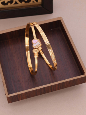 Vedda Brass Diamond Gold-plated Bangle