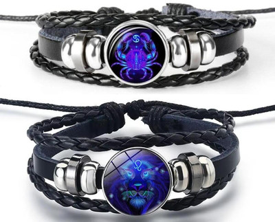 PIXFLIX Leather Charm Bracelet(Pack of 2)