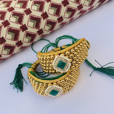Dhanlaxmi Creation Alloy Beads Gold-plated Bracelet Set(Pack of 2)
