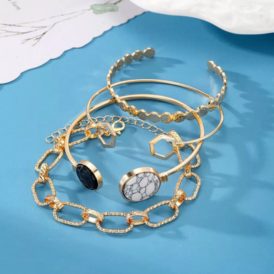 JDENTERPRISES Alloy Gold-plated Bracelet Set(Pack of 4)