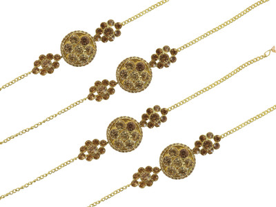 ZULKA Metal Zircon Bangle Set(Pack of 4)