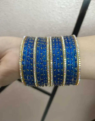 Bluebird Glass Bangle Set(Pack of 18)
