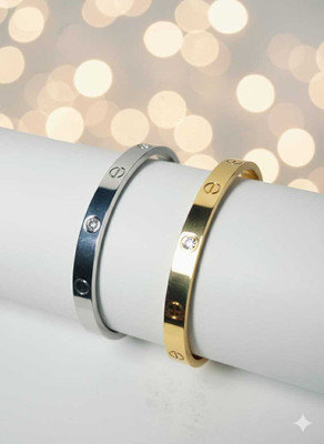 M.R Enterprises Stainless Steel Cubic Zirconia Bracelet(Pack of 2)
