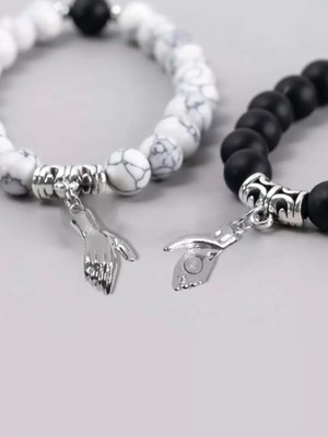 Jagsun Stainless Steel Platinum Bracelet Set(Pack of 2)