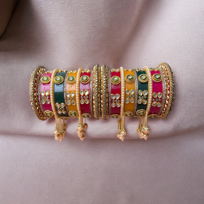 Hamna Plastic Zircon Bangle Set(Pack of 2)