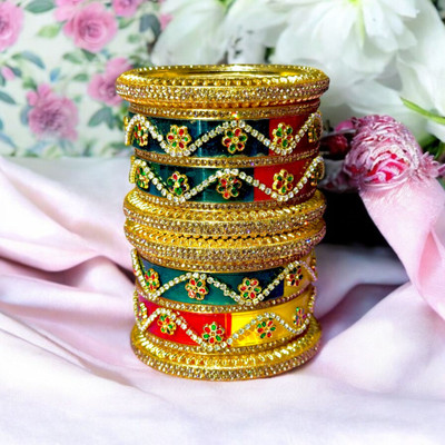 sellarstore Plastic Diamond Bangle Set(Pack of 10)