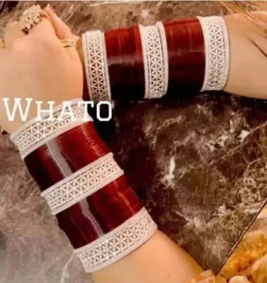 Valya Alloy Cubic Zirconia Silver Coated Chudas(Pack of 2)