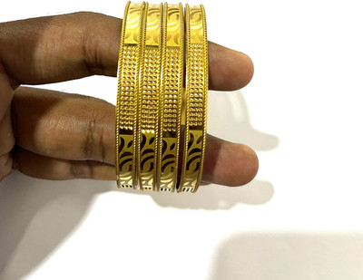 Palli Creation Brass Gold-plated Bangle Set(Pack of 4)
