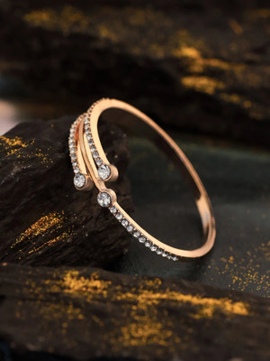 YELLOW CHIMES Alloy Crystal Gold-plated Bangle