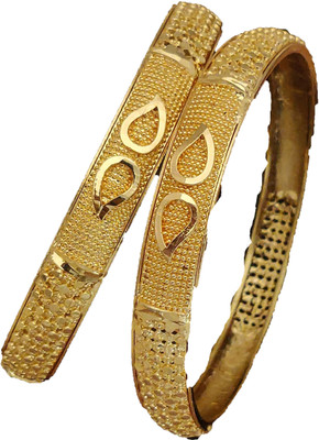 SHIVAY FASHION HUB Alloy Diamond Gold-plated Bangle(Pack of 2)