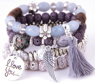 Jewelgenics Stone, Crystal Bracelet(Pack of 4)