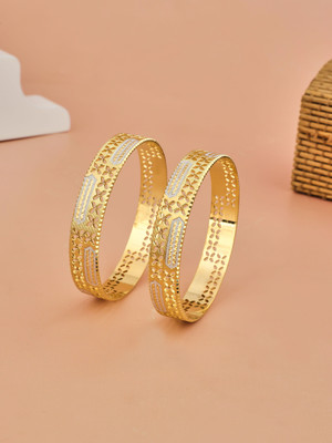 CYGNI Brass Gold-plated Bangle(Pack of 2)