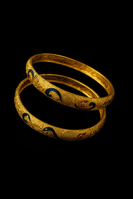 gupta jewellry Brass Ruby Gold-plated Bangle Set(Pack of 4)