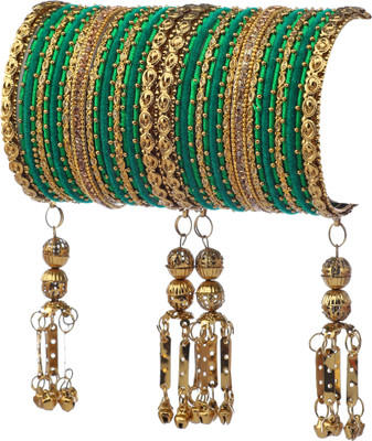 GLIKA Metal Zircon Gold-plated Bangle Set(Pack of 38)