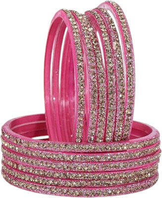 RIJB Glass Zircon Bangle Set(Pack of 12)