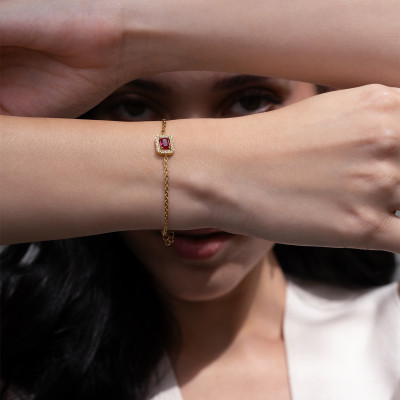 Elinor Jewels Stainless Steel Cubic Zirconia Gold-plated Bracelet
