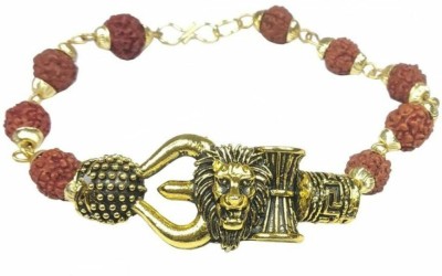 Jewelswonder Brass, Rudraksha Gold-plated Bracelet