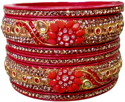 RADHIKAA FASHIONS Lac Crystal Bangle Set(Pack of 6)