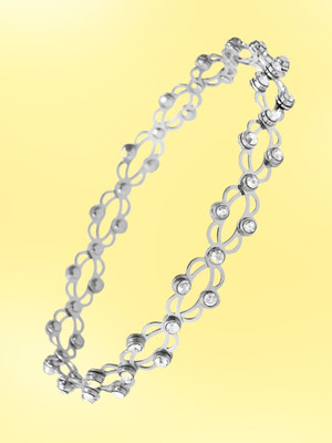 RKB SALES Alloy Cubic Zirconia Silver Bracelet