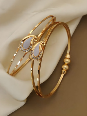 EiVAA Brass Gold-plated Bangle Set(Pack of 2)