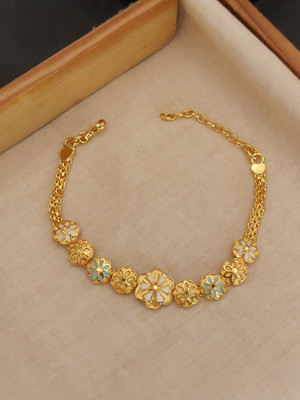 SHIVAY FASHION HUB Alloy Diamond Gold-plated Kada