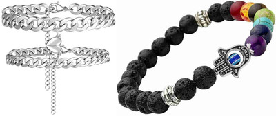 P R Production Brass Charm Bracelet(Pack of 2)