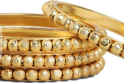 SGN FASHION Metal Gold-plated Bangle Set(Pack of 2)