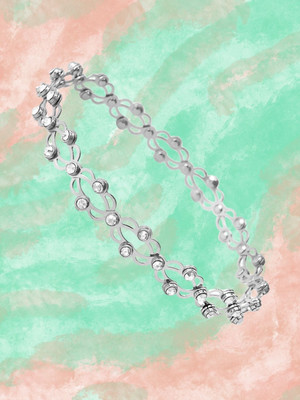 RKB SALES Alloy Cubic Zirconia Silver Bracelet