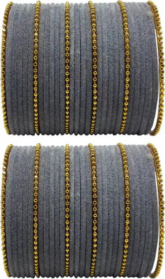 XOZTI Metal, Fabric Bangle Set(Pack of 10)