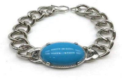P.R.Prints Stone Turquoise Silver Bracelet