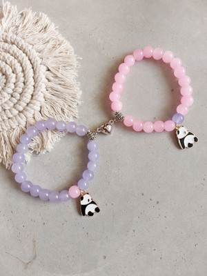 Icandies Stone, Crystal, Glass Beads Bracelet(Pack of 2)