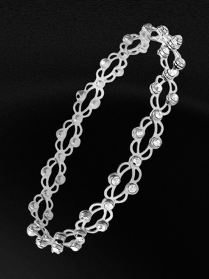 RKB SALES Alloy Cubic Zirconia Silver Bracelet