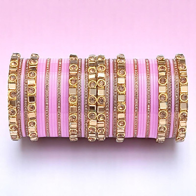 SRKBS Plastic Beads, Zircon Gold-plated Chudas(Pack of 10)