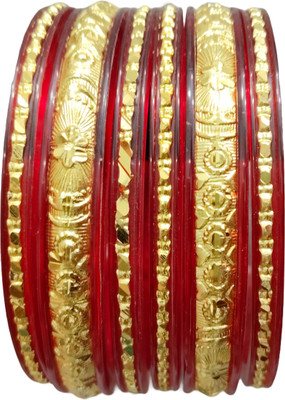 MUQQI Brass, Plastic Gold-plated Bangle Set(Pack of 6)
