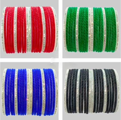 GoVika Glass Bangle Set(Pack of 4)