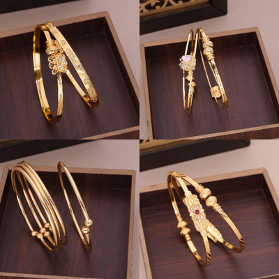 ANOUK Brass Diamond Gold-plated Bangle Set(Pack of 4)