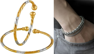 P R Production Brass Charm Bracelet(Pack of 2)