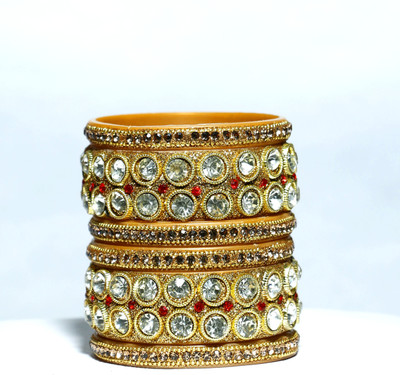 affordee Shell, Resin, Plastic Beads, Cubic Zirconia Bangle Set(Pack of 6)