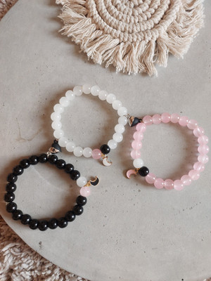 OCTAGON HUB Stone, Crystal, Glass Beads, Crystal Bracelet Set(Pack of 3)