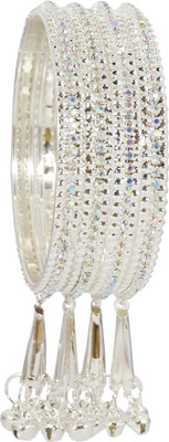 ZULKA Metal Zircon Gold-plated Bangle(Pack of 4)